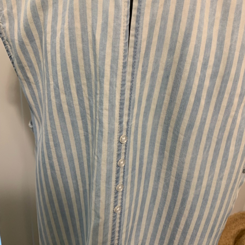 The Southern Shirt Company Light Blue & White Sleeveless Striped Midi Dress - Picture 11 of 12